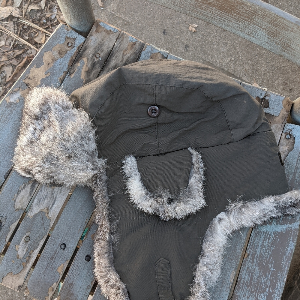 Paul Loinburd Khaki Green Rabbit Fur Lined…